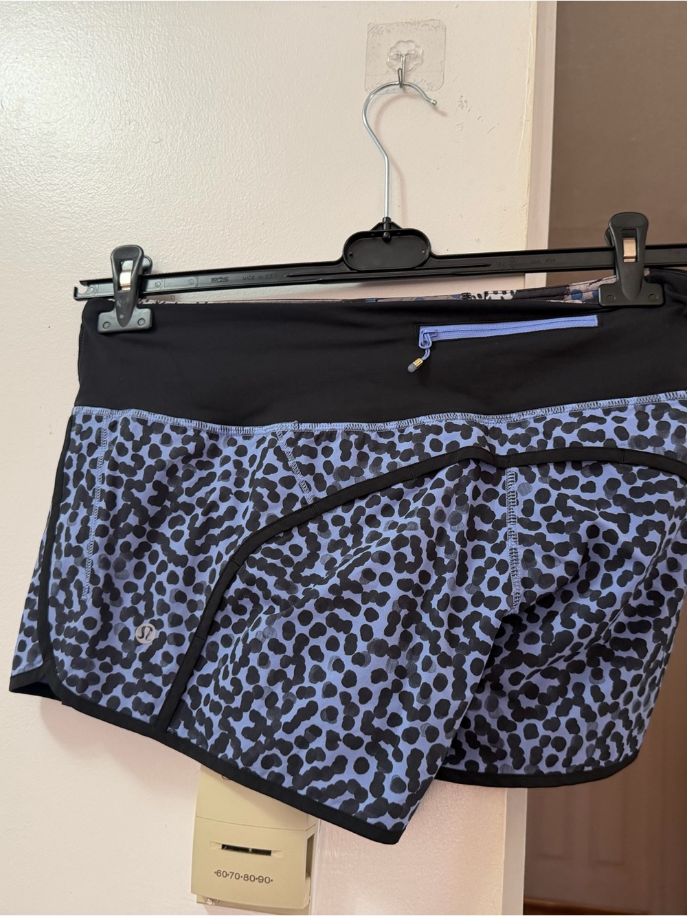 lululemon athletica Black & Periwinkle Leopard Print Athletic Shorts